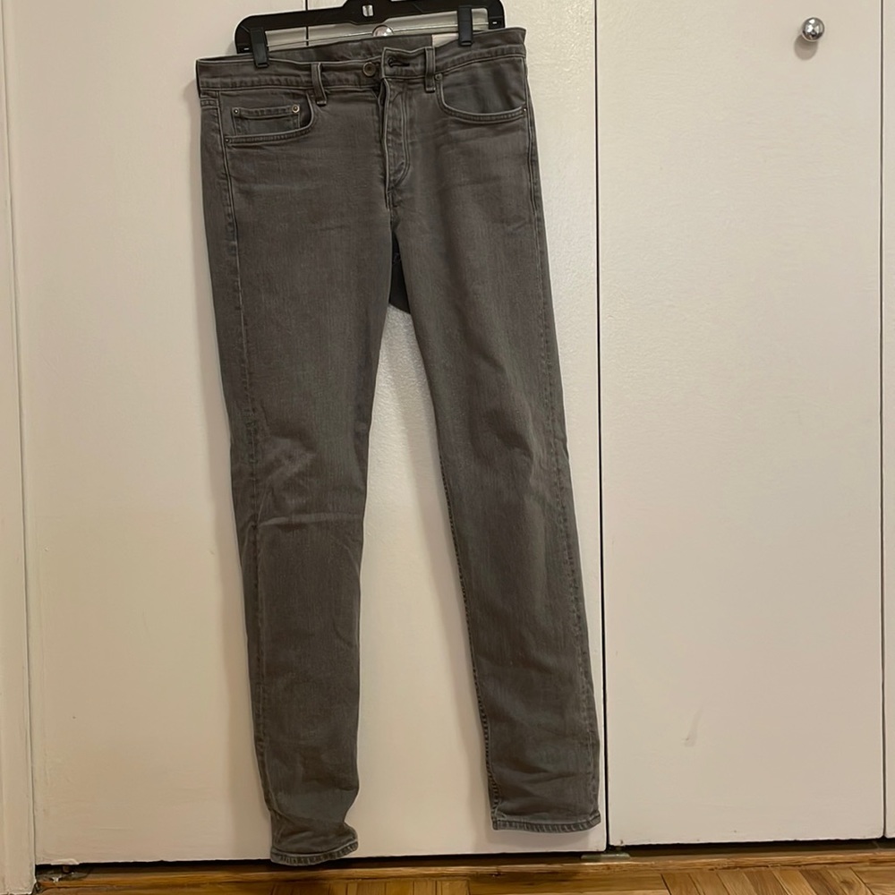 Rag & Bone - men’s gray jeans size 33 - standard issue fit 2 slim /w button fly